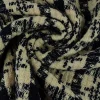 Wollen stof – Navy & zand jacquard