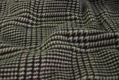 Wollen stof – Prince de Galles antraciet & cognac