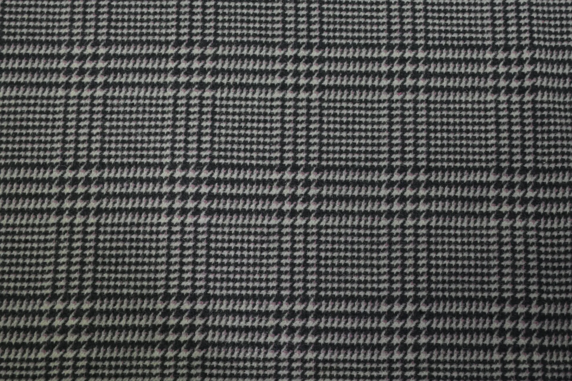 Wollen stof – Prince de Galles grijs & roze