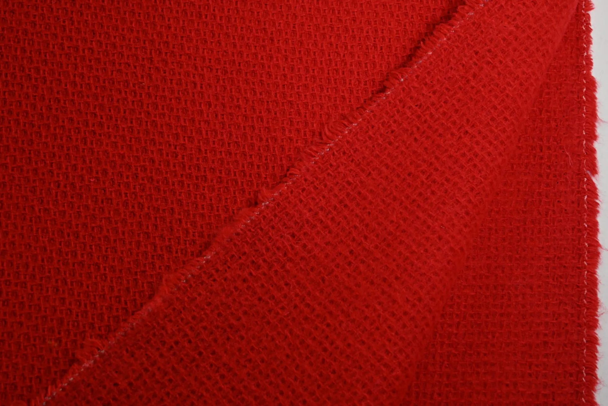 Wollen stof – Rood wafelstructuur