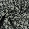 Wollen stof – Zwart & wit jacquard geweven