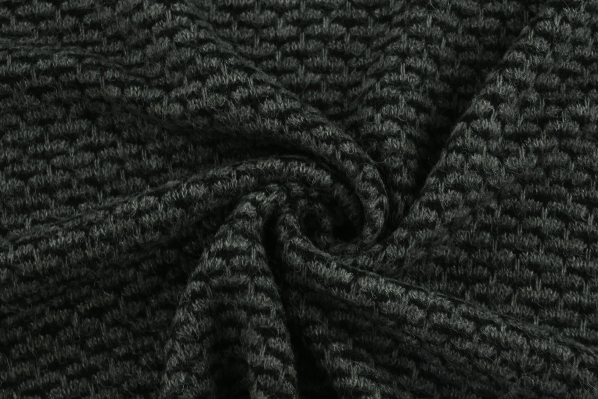 Wooltouch knit jersey – Donkergrijs & zwart melange