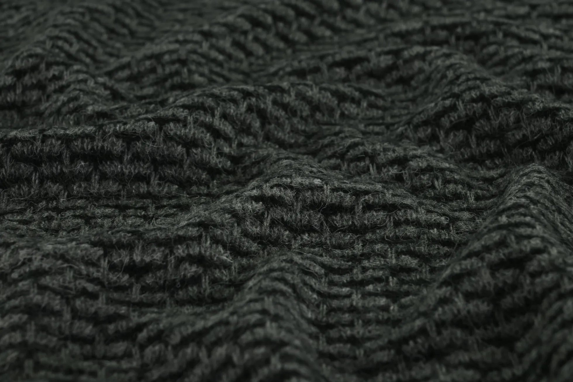 Wooltouch knit jersey – Donkergrijs & zwart melange